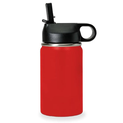 LaserGram Personalized Water Bottle, Grad Cap Class of 2023, 2024, 2025, 2026, 2027, Stainless Steel Double Wall Vacuum Insulated with Flip Top Straw, Custom Engraved Gift (12oz / 335ml Red) - color: Red, size: 12 Ounces