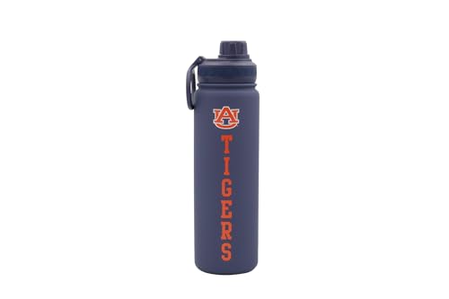 Auburn Water Bottle - Navy Blue Double Walled Stainless Steel 24 oz Keeps Drinks Cold or Hot - color: Auburn Tigers - Navy