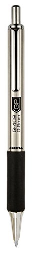 Zebra Pen STEEL G-402 Retractable Gel Pen, Black Ink, 0.5mm, 2-Pack - color: Black B, size: 1 Count (Pack of 2)