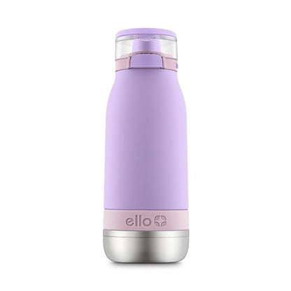 Ello Emma 14oz Insulated Stainless Kids Water Bottle with Straw, Lilac/Cashmere Pink - color: Lilac/Cashmere Pink