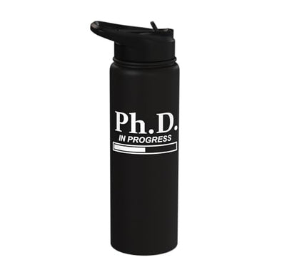 PhD in Progress Doctorate Student PhD Candidate Future Dr Stainless Steel Insulated Water Bottle - color: Black