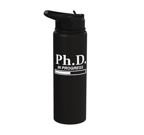 PhD in Progress Doctorate Student PhD Candidate Future Dr Stainless Steel Insulated Water Bottle - color: Black