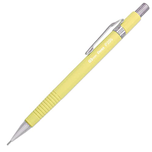 Pentel P205-97C Mechanical Automatic Pencil - Pastel Floral Range - Single + 12 HB 0.5mm Refill Leads (Yellow)