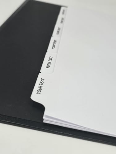 Bulk Custom Binder Dividers (Tabs) – Personalized White Plastic Index Divider Tabs with Your Text – 1/4 Cut, 1/5 Cut, 1/6 Cut – 100, 200 & 300 Sets (100, 1/6 Cut) - size: 1/6 Cut