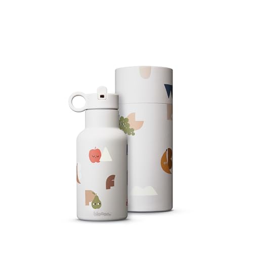 Blooom Insulated Stainless Steel Kids Water Bottle With Straw Lid | Durable, Leakproof, Cupholder Friendly | Kids Tumbler for School, Travel and Outdoors | Modern Design (Alphabet, 12 oz) - color: Alphabet, size: 12 Ounces