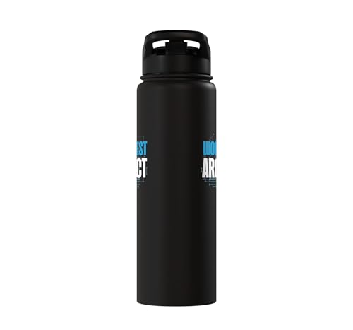 Architect Student Architecture World's Best Architect Stainless Steel Insulated Water Bottle - color: Black