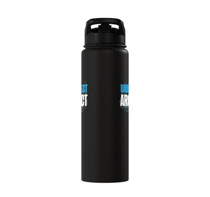 Architect Student Architecture World's Best Architect Stainless Steel Insulated Water Bottle - color: Black