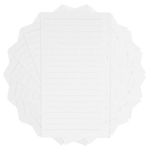 FOMIYES 6-hole A6 Loose Leaf Paper Refill, 45 Sheets College Ruled Lined Notepad Replacement Inserts for Personal Notebook and Planner, Detachable Filler Paper for School and Office Use