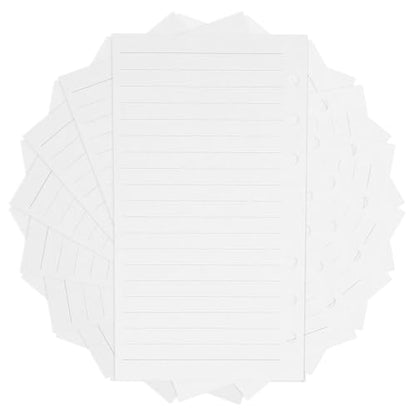 FOMIYES 6-hole A6 Loose Leaf Paper Refill, 45 Sheets College Ruled Lined Notepad Replacement Inserts for Personal Notebook and Planner, Detachable Filler Paper for School and Office Use