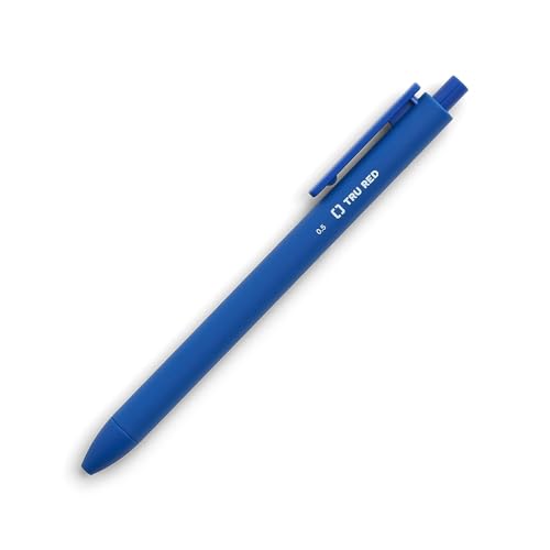TRU RED Retractable Gel Pens, Fine Point 0.5mm, Blue Ink, 5 Pack – Quick‑Dry Pens for Precise, Smear‑Free Writing - color: Blue, size: 5 Pack, style: Fine Point
