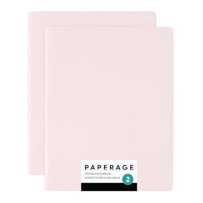 PAPERAGE Soft Cover Blank Journal Notebook, 2 Pack, (Pink Blush), 100 Pages, Large 7.5 inches x 9.5 inches, Ideal for Sketch Book, Note Taking & Travel Journal - color: Pink Blush, style: Plain 100pgs (2 Pack)