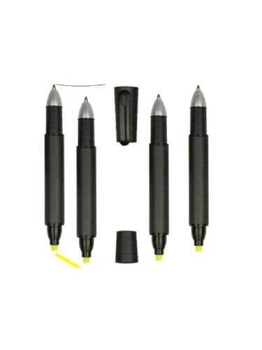 4 Pcs Dual Tip Highlighter and Gel Pen Set Yellow Marker Black Ink Pen for Journaling Note Taking Studying Office Supplies