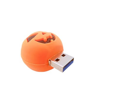 128GB USB 3.0 Flash Drive Cartoon Novelty Halloween Pumpkin Man Memory Stick Silicone Rubber Pendrive - color: Pumpkin man, size: 128GB 3.0