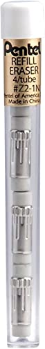 Pentel Super Hi-Polymer HB 0.7mm Lead Refills and Latex-Free White Erasers | 6 Packs of 30 Leads & 3 Packs of 4 Latex-Free White Erasers, Mechanical Pencil Refills