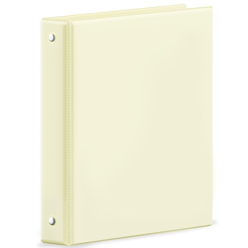 SUNEE 3 Ring Binder 1 Inch 1 Pack, Clear View Binder Three Ring PVC-Free (Fit 8.5x11 Inches) for School or Office Supplies, Light Yellow - color: Light Yellow, size: 1 Inch