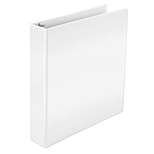 Amazon Basics 3 Ring Binders, 1.5 Inch D-Ring Organizer for School, Home Office, White, 4 Pack - size: 4-Pack, style: 1.5-inch