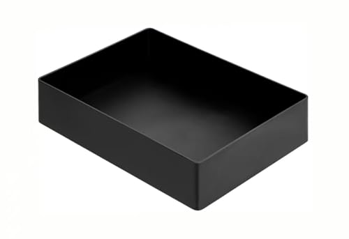 Amazon Basics Rectangular Plastic Desk Organizer with Storage Trays, Accessory Tray for Office Supplies and Pen Holder, 9.4 x 6.7 x 2 inch, Black - size: 9.4" x 6.7" x 2"