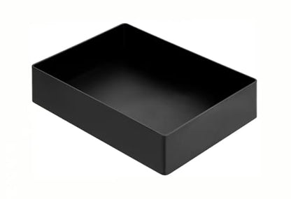 Amazon Basics Rectangular Plastic Desk Organizer with Storage Trays, Accessory Tray for Office Supplies and Pen Holder, 9.4 x 6.7 x 2 inch, Black - size: 9.4" x 6.7" x 2"