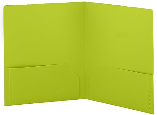 Folders with 2 Pockets Green, Colored Plastic File School Folder Letter Size, Heavy Duty Poly Portfolio Folder with Two-Pockets, Also Available in Purple, Blue, Red, Pink, and Grey, 1 Pc - By Enday - color: Green, size: 1