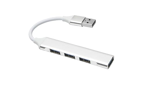 USB C to USB Hub Multiport Adapter, USB 3.0 Hub Aluminum 4 Ports USBA Splitter for Laptop,for MacBook Pro/Air, iPad Pro, Dell, Chromebook Keyboard, Mouse, HDD - color: Silver