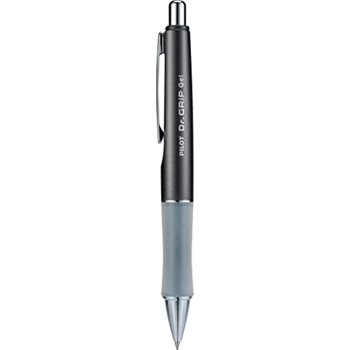 Pilot Dr. Grip Limited Refillable & Retractable Gel Pen, Black, Single Pen | Ideal for School, Journaling & Office Writing - color: Gray Barrel, size: 1 Count (Pack of 1)