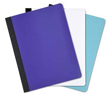 Mintra Office Poly Composition Book (3 Pack, Teal Purple White) - color: Teal, Purple, White, size: 7.5in x 9.75in (3 Pack)