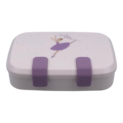 Kids Bento Explorer Lunch Box, 3 No-Mix Compartments, Microwave & Dishwasher Safe, Lightweight with Removable Tray, for Daycare, Preschool, School (Purple Light Powder Clevapirouette Friend) - color: Purple Light Powder Clevapirouette Friend