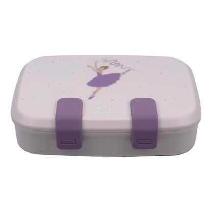 Kids Bento Explorer Lunch Box, 3 No-Mix Compartments, Microwave & Dishwasher Safe, Lightweight with Removable Tray, for Daycare, Preschool, School (Purple Light Powder Clevapirouette Friend) - color: Purple Light Powder Clevapirouette Friend