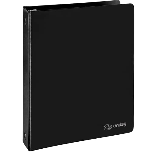 Enday 3 Ring Binder 1.5 Inch, Black Heavy Duty Three Ring Binder, 325 Sheets Capacity - 1.5 Inch Binder for Home School and Office - color: Black, size: 1.5-Inch