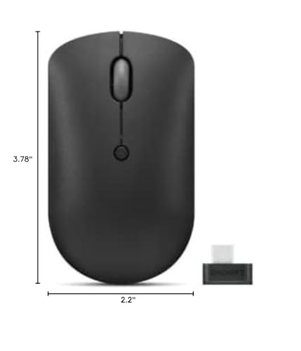 Lenovo 400 USB-C Compact Wireless Mouse, Black - color: Black