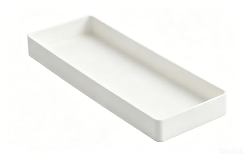 Amazon Basics Rectangular Plastic Desk Organizer, Half Accessory Tray for Office Supplies and Workspace Organization, 9.4" x 3.3" x 1", White - color: White, size: 9.4" x 3.3" x 1"
