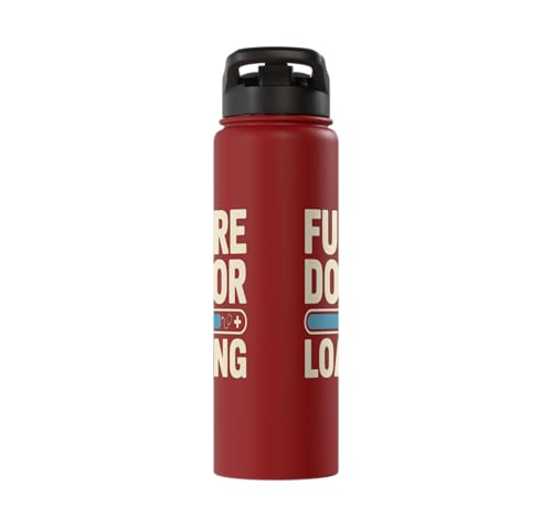 Future Doctor Loading Med Student Progress Bar Stainless Steel Insulated Water Bottle - color: Red