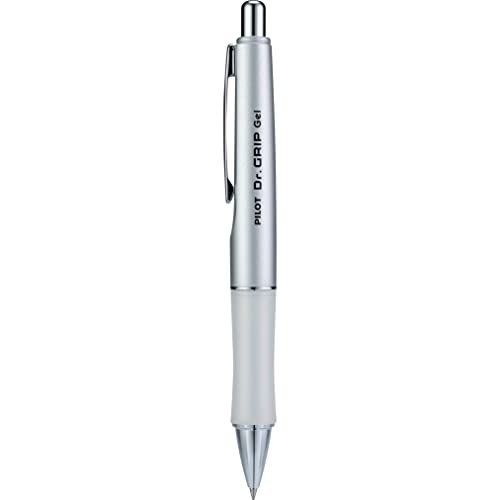 PILOT Dr. Grip Limited Refillable & Retractable Gel Pen, Fine Point, Black Ink, Single Pen - Ideal for School, Journaling & Office Writing - color: Silver, size: 1 Count (Pack of 1)
