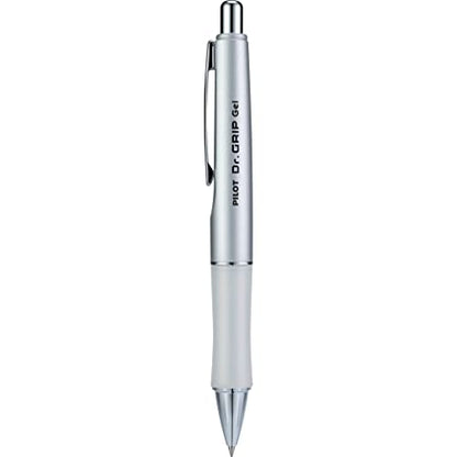 PILOT Dr. Grip Limited Refillable & Retractable Gel Pen, Fine Point, Black Ink, Single Pen - Ideal for School, Journaling & Office Writing - color: Silver, size: 1 Count (Pack of 1)