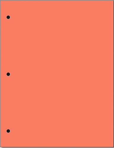 Copy Printing and Writing Colored Paper, 20 Pound - 75 Gsm, 3 Hole Punch, 500 Sheets per Ream. (Salmon) - color: Salmon