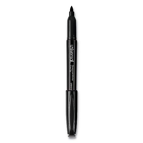 Universal UNV07074 Fine Bullet Tip Pen-Style Permanent Marker - Black (60/Pack) - size: 1 Count (Pack of 1)