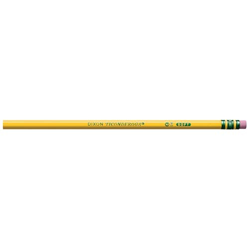Ticonderoga Wood-Cased Pencils, Unsharpened, 2 HB Soft, Yellow, 12 Count