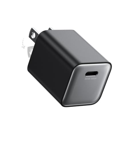 wegear 30W Compact Wall Charger, USB C Charger Block with GaN III Tech, PD3.0 PPS QC4.0 Fast Charging Foldable Power Adapter for iPhone 17 16 15, Galaxy, Pixel, iPad, AirPods (Black, 1 Pack) - color: Black, size: 1 Pack