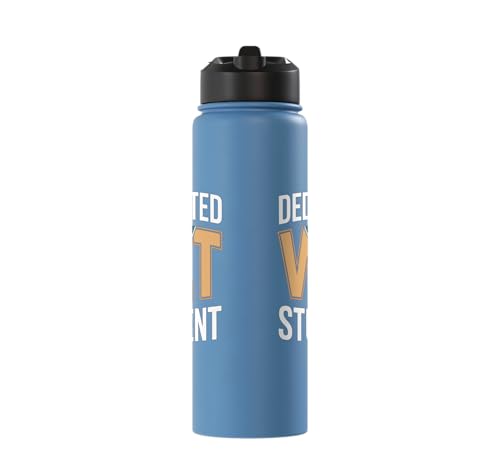 Dedicated Vet Student Veterinary School Stainless Steel Insulated Water Bottle - color: Light Blue