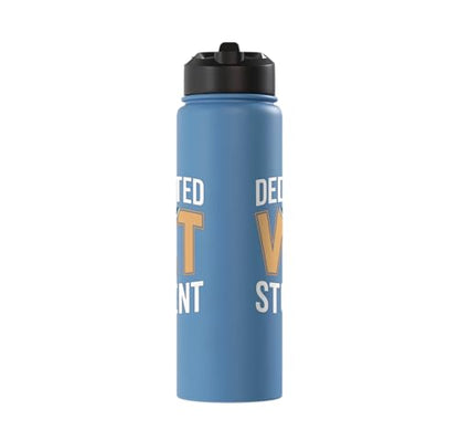 Dedicated Vet Student Veterinary School Stainless Steel Insulated Water Bottle - color: Light Blue