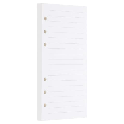 PATIKIL A6 Ruled Refills Inserts 6-Ring Binder Loose Leaf Planner Filler Paper Planner Inserts, 80 Sheets/160 Pages, Lined, White - size: A6, style: Lined