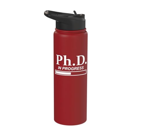 PhD in Progress Doctorate Student PhD Candidate Future Dr Stainless Steel Insulated Water Bottle - color: Red