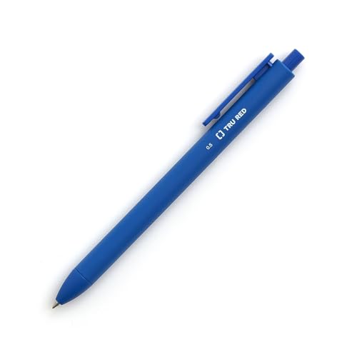 TRU RED Retractable Gel Pens, Fine Point 0.5mm, Blue Ink, 5 Pack – Quick‑Dry Pens for Precise, Smear‑Free Writing - color: Blue, size: 5 Pack, style: Fine Point
