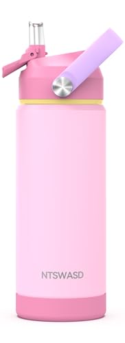 Kids Water Bottle with Straw,18 oz Boys Insulated Cups with Stainless Steel Leak Proof for School Boys Girls,Sport&Travel（Pink） - color: B14.Pink