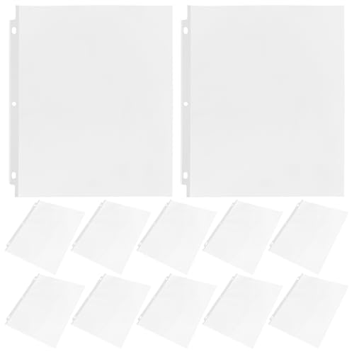 50pcs Clear Protectors Plastic Page Sleeves for Binders Transparent Punched Sheet Sleeves Reinforced Heavy Duty Document Organizers