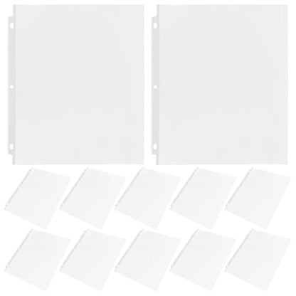 50pcs Clear Protectors Plastic Page Sleeves for Binders Transparent Punched Sheet Sleeves Reinforced Heavy Duty Document Organizers
