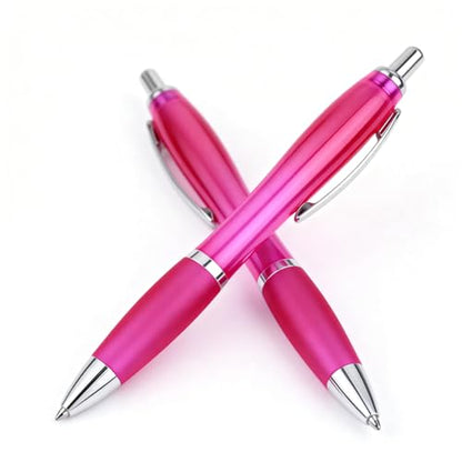 Custom Pens with Logo for Business - Pack of 100 Bulk Promotional Pens - color: Pink