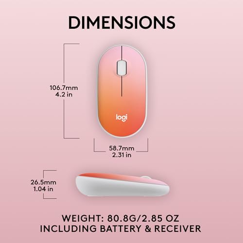 Logitech M340 Wireless Mouse with Limited Edition Prints, USB Receiver and Silent Clicks, Portable Wireless Mouse for Laptop, PC, Windows, Chrome, Surface – Tropical Sunrise - color: Tropical Sunrise