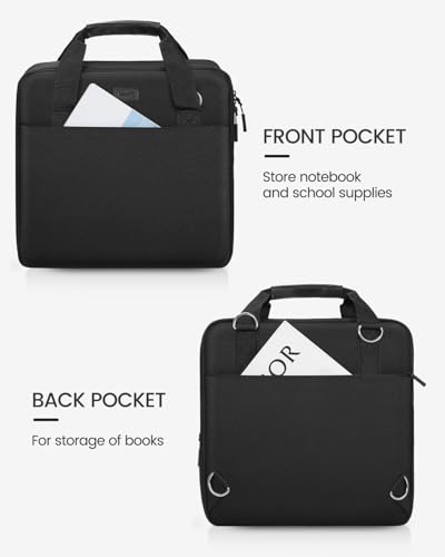 Realove 3 Inch 3 Ring Zipper Binder with Double Shoulder Strap & Handle - 3” D-Ring Binder with Zipper with Multi-Pocket (for 13” Laptop & Tablet and Smaller) for School-Black(Pen not Included) - color: Black