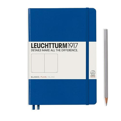 LEUCHTTURM1917 - Notebook Hardcover Medium A5-251 Numbered Pages for Writing and Journaling (Royal Blue, Plain) - color: Royal Blue, style: Plain